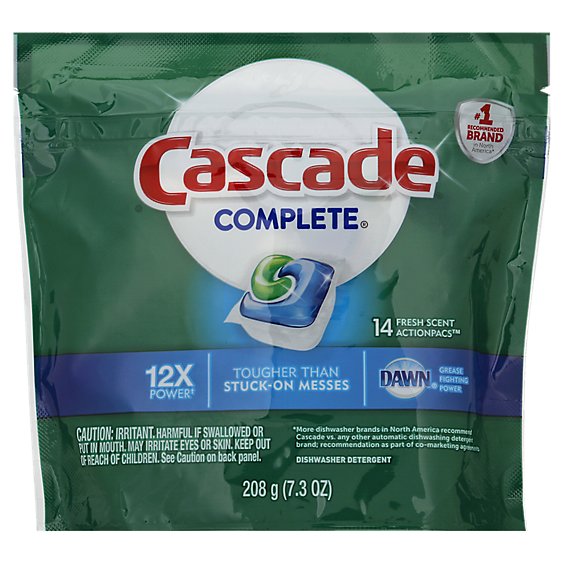 Cascade Complete Dishwasher Detergent ActionPacs Fresh Scent Pouch - 14 Count
