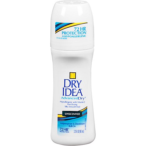Dry Idea Advanced Dry Antiperspirant Deodorant Unscented Roll-On - 3.25 Fl. Oz.
