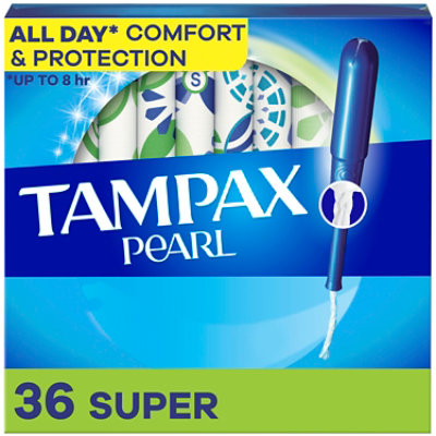 Tampax Pearl Tampons Super Absorbency - 36 Count - Image 1