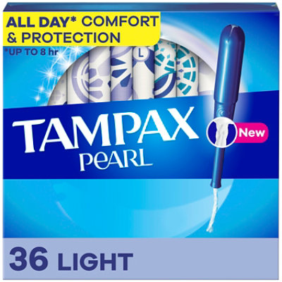 Tampax Pearl Light Absorbency Unscented Tampons - 36 Count - Image 1