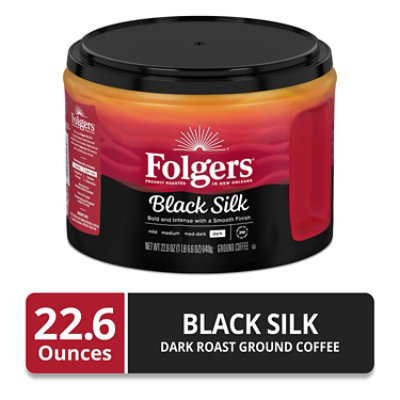 Folgers Coffee Ground Dark Roast Black Silk - 22.6 Oz - Image 1