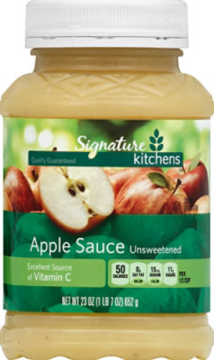 Signature SELECT Apple Sauce Unsweetened Bottle - 23.5 Oz - Image 2