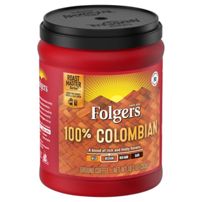 Folgers Coffee Ground Medium Dark Roast Colombian Dintinctively Rich 10 3 Oz Randalls