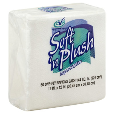 CVP Soft N Plush Paper Napkins 1-Ply - 60 Count