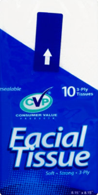 CVP Facial Tissue 3-Ply - 10 Count - Image 2