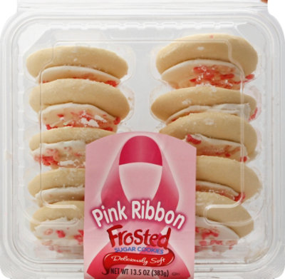 Cookie Frosted Pink Ribbon - Each - Image 2