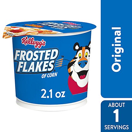 Frosted Flakes Breakfast Cereal Cup 8 Vitamins and Minerals Original - 2.1 Oz - Image 2