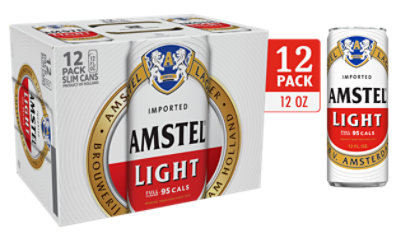 Amstel Light Lager Beer Cans - 12-12 Fl. Oz. - Image 1