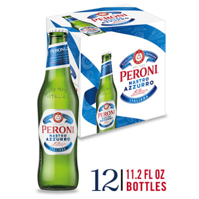 Peroni Nastro Azzurro Beer Import Pale Lager 5.1% ABV Bottles - 12-330 Ml - Image 1