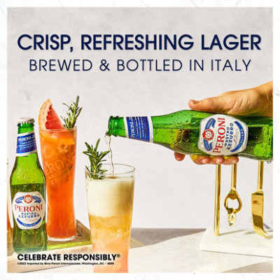 Peroni Nastro Azzurro Pale Lager Beer 5% ABV Bottles - 12-12 Fl. Oz. - Image 2