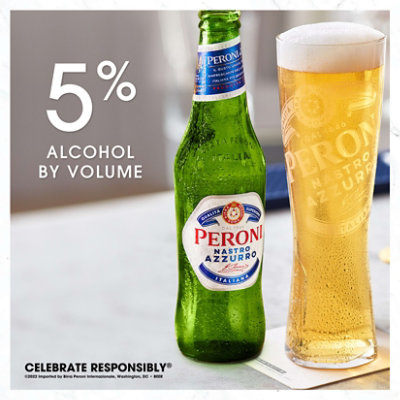 Peroni Nastro Azzurro Beer Import Pale Lager 5.1% ABV Bottles - 12-330 Ml - Image 3