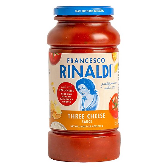 Francesco Rinaldi Pasta Sauce Chunky Three Cheese Jar - 24 Oz