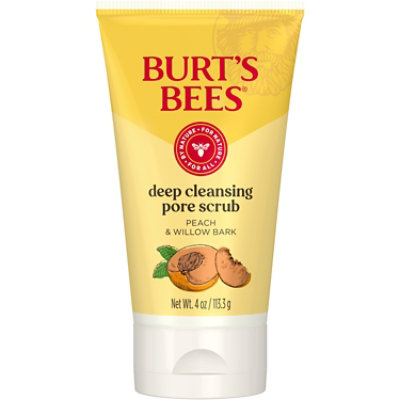 Burt's Bees Peach And Willow Bark Deep Pore Exfoliating Facial Scrub - 4 Oz - Image 1