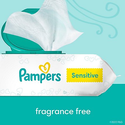 Pampers Baby Wipes Sensitive Perfume Free 3X Refill Packs - 192 Count - Image 3