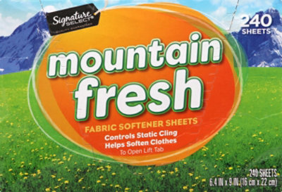 Signature SELECT Fabric Softener Sheets Mountain Fresh Box - 240 Count - Image 2