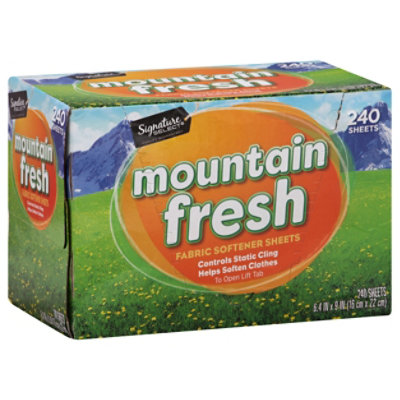 Signature SELECT Fabric Softener Sheets Mountain Fresh Box - 240 Count - Image 1