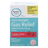 Signature Care Gas Relief Simethicone 125mg Extra Strength Cherry Chewable Tablet - 18 Count - Image 3