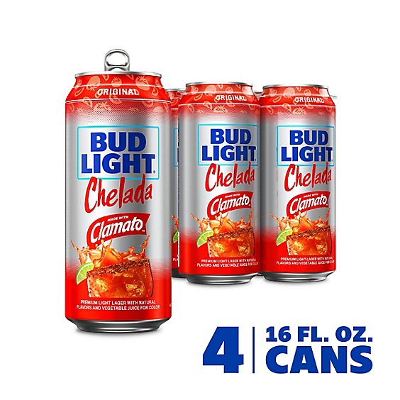 Bud Light Chelada Light Beer Cans - 4-16 Fl. Oz.