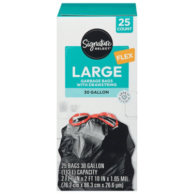 Signature SELECT Flex Large Bags With Drawstring 30 Gallon - 25 Count - Image 4