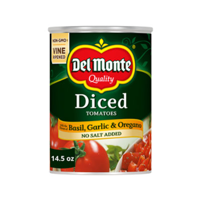 Del Monte Tomatoes Diced California with the Flavors of Basil Garlic & Oregano - 14.5 Oz - Image 1