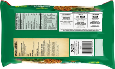 El Monterey Beef & Bean Green Chili Frozen Burritos 8 Count - 32 Oz - Image 8