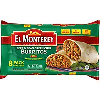 El Monterey Beef & Bean Green Chili Burritos Family Size 8 Count - 32 Oz - Image 2