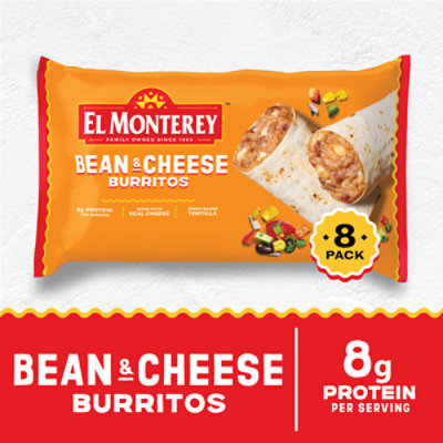 El Monterey Bean & Cheese Frozen Burritos 8 Count - 32 Oz