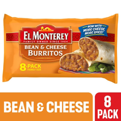 El Monterey Bean & Cheese Frozen Burritos 8 Count - 32 Oz
