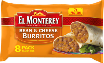 El Monterey Bean & Cheese Frozen Burritos 8 Count - 32 Oz - Image 2