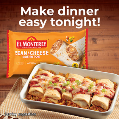 El Monterey Bean & Cheese Frozen Burritos 8 Count - 32 Oz - Image 7