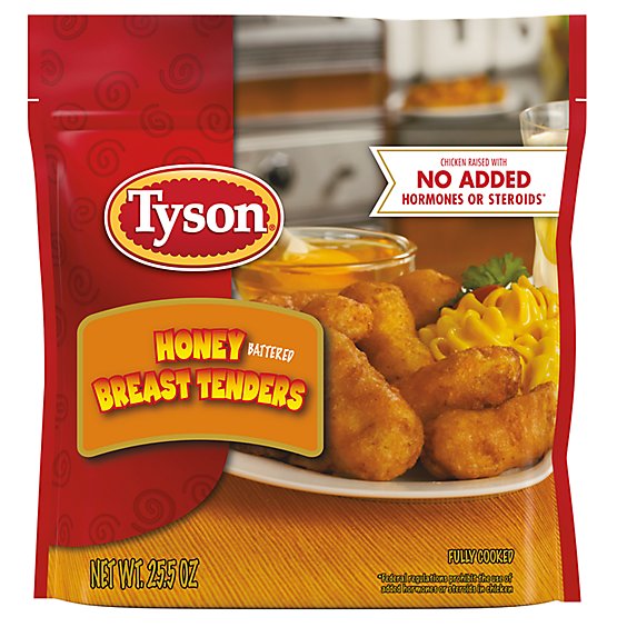 Tyson Fully Cooked Honey Battered Frozen Chicken Breast Tenders - 25.5 Oz