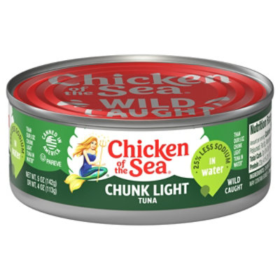 Chicken of the Sea Chunk Light Tuna in Water 50 & Less Sodium Chunk Style - 5 Oz - Image 1