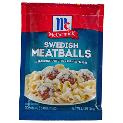 McCormick Swedish Meatballs Seasoning And Sauce Mixes - 2.11 Oz