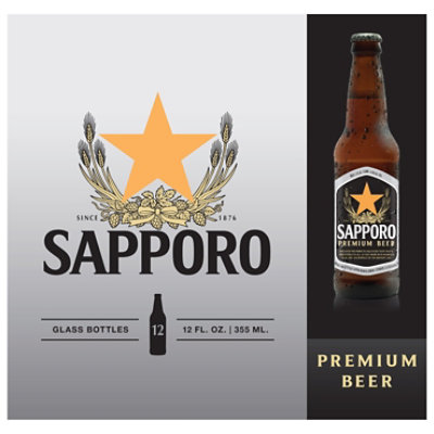 Sapporo Premium Beer Bottles - 12-12 Fl. Oz.