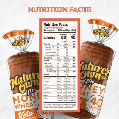 Natures Own Life Honey Wheat 40 Calories per Slice Keto Friendly Sandwich Bread - 16 Oz - Image 5