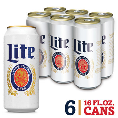 Miller Lite American Style Light Lager Beer 4.2% ABV Cans - 6-16 Fl. Oz. - Image 1