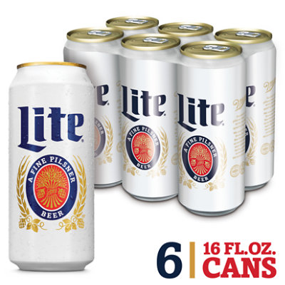 Miller Lite Beer American Style Light Lager 4.2% ABV Cans - 6-16 Fl. Oz.