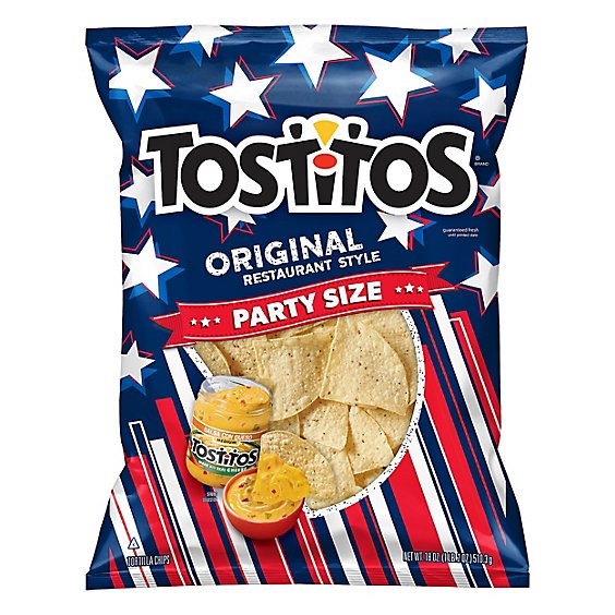 TOSTITOS Tortilla Chips Restaurant Style Original Party Size - 18 Oz
