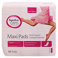 Signature Care Multi Channel Leakage Protection Super Absorbency Maxi Pads - 48 Count - Image 3
