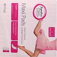 Signature Care Multi Channel Leakage Protection Super Absorbency Maxi Pads - 48 Count - Image 5
