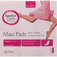 Signature Care Multi Channel Leakage Protection Super Absorbency Maxi Pads - 48 Count - Image 2