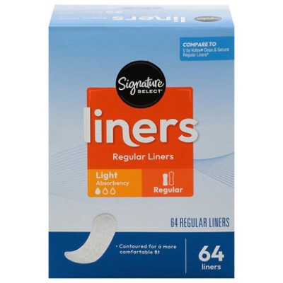 Signature Select/Care Contoured Regular Light Absorbency Pantiliners - 64 Count