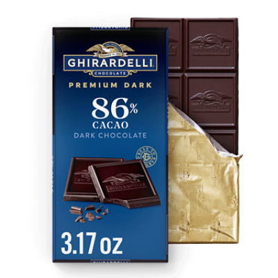 GHIRARDELLI PREMIUM DARK 86% Cacao Dark Chocolate Bar - 3.17 Oz
