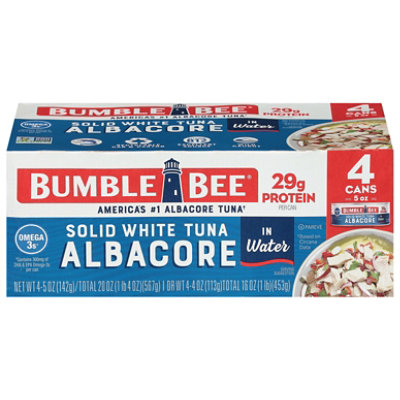 Bumble Bee Tuna Albacore Solid White in Water - 4-5 Oz - Image 1