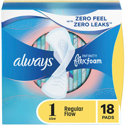 Always Infinity Pads FlexFoam Size 1 Regular Absorbency Unscented - 18 Count - Image 1