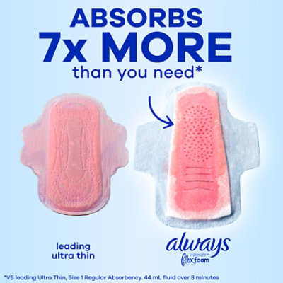 Always Infinity Pads FlexFoam Size 1 Regular Absorbency Unscented - 18 Count - Image 5