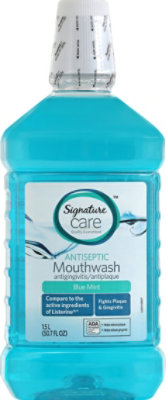 Signature Select/Care Mouthwash Antiseptic Blue Mint - 50.7 Fl. Oz. - Image 2