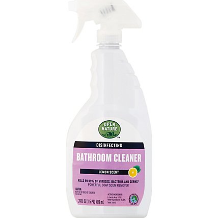 Open Nature Bathroom Cleaner Disinfecting Lemon Scent -  24 Fl. Oz. - Image 2