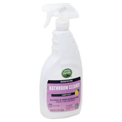 Open Nature Bathroom Cleaner Disinfecting Lemon Scent 24 Fl. Oz