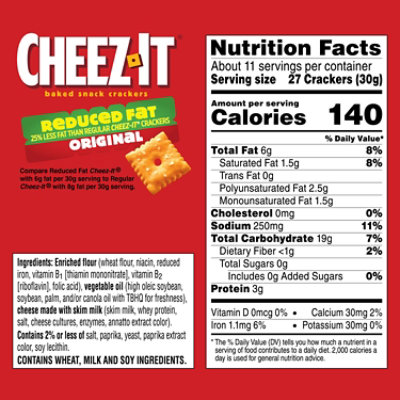 Cheez-It Baked Snack Cheese Crackers Reduced Fat Original Made with 100% Real Cheese - 11.5 Oz - Image 3